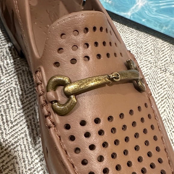 Floafers Driftwood Brown and Sailor Navy Chairman Bit Boat Shoes Men’s 8 NIB/NWT - Picture 7 of 12